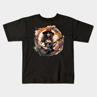 Eerie Elegance: Seductive Guitarist Witch Kids T-Shirt